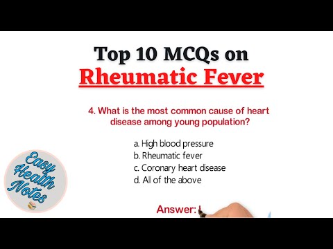 Top 10 Important Multiple Choice Questions (MCQs) on Rheumatic fever for Health exams