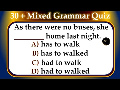 30 + Grammar Tenses Quiz | English Tense Practice Test | English Grammar Quiz | No.1 Quality English