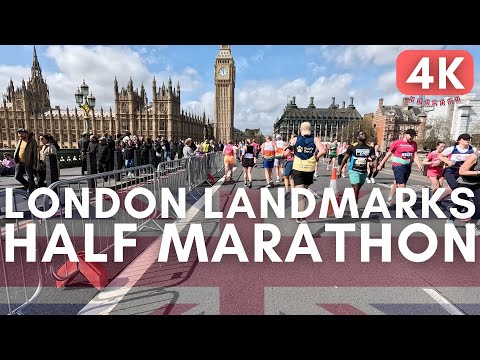 2024 London Landmarks Half Marathon - Full Race - Virtual Treadmill Run [4K/60]