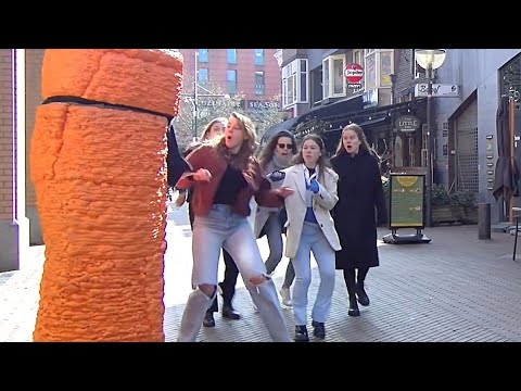 These Girls were in Shock after they Encountered The Carrot !! Angry Carrot Prank !!