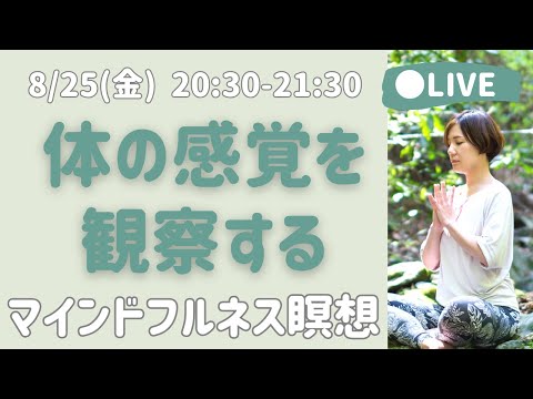 【LIVE瞑想】ボディスキャンでジャッジをせずに体の感覚を観察する マインドフルネス瞑想