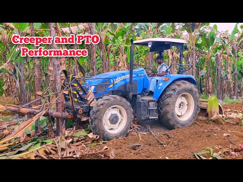 New Holland 9010 Excel + GS Rhinocer Rotavator Banana mulching performance | PTO power & mileage