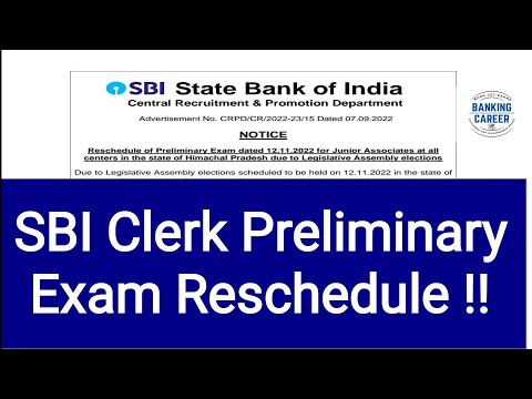 Official Notice!! SBI Clerk Exam Reschedule !!