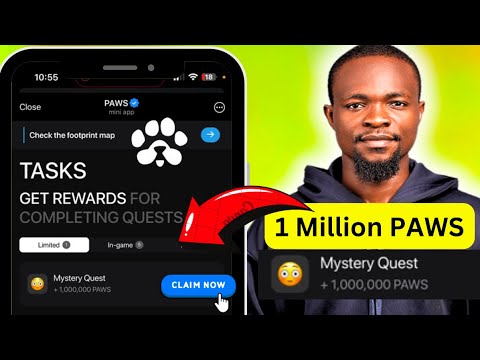 PAWS Airdrop: 1 Million PAWS Mystery Quest - Complete STEPS To UNLOCK (+1,000,000 PAWS)