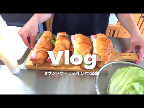 【Vlog】サンドウィッチ作り🥪✨｜家族で水族館🐟