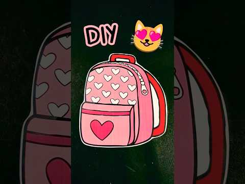 DIY Paper School Bag 🤓🌈 easy paper craft | school craft | Diy crafts #shorts