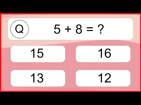 20 Addition Quiz Exercises for Kids