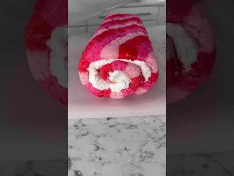 How to make a Valentine’s Day Cake Roll ♥️ #cakedecorating #cakedecoratingideas #cake #cakeroll