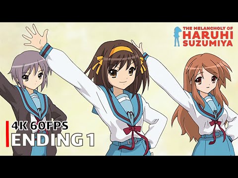 The Melancholy of Haruhi Suzumiya - Ending 1  【Hare Hare Yukai】 4K 60FPS Creditless | CC