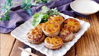 [Lotus root and minced meat grilled with scissors] Lots of volume with lotus root and pork!