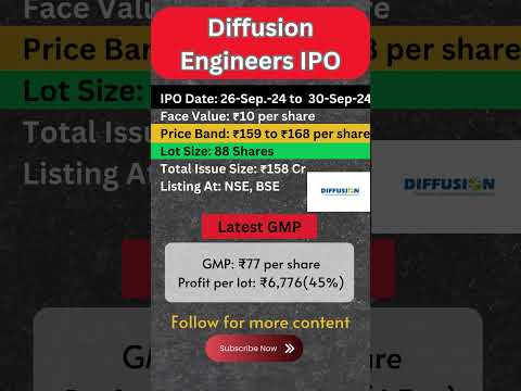 Diffusion Engineers IPO | diffusion Engineers ipo details & gmp | #diffusionipo #ipodetails #gmp