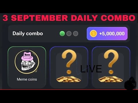 Daily Combo Hamster Combat 3 SEPTEMBER LIVE | Daily Combo Live | Hamster Combat New Update