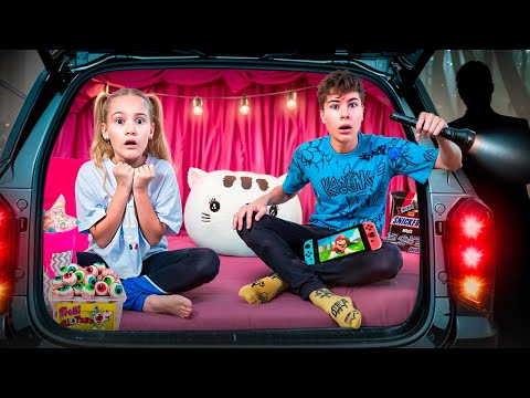 24 hours in the secret room! Sergey and Polina spend the night in the car