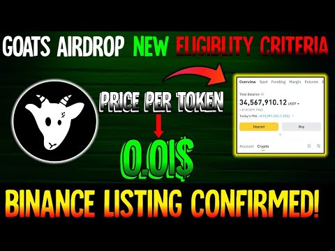 Goats Airdrop Listing Date | Goats eligibility and Withdrawal