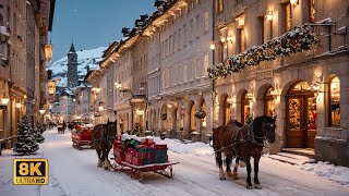 St. Moritz Switzerland 🇨🇭 🎄A Beautiful Christmas Walking Tour After Heavy Snowfall❄️8K