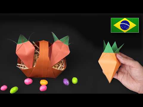 Como fazer uma Cenoura de Páscoa - Tutorial de Origami