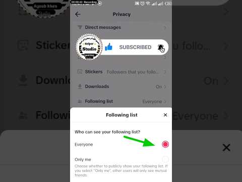 how to everyone tiktok following list | tiktokfollowing list everyone setting