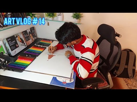 ART VLOG #14 | RAM MANDIR DRAW KARNA START KARDIYA 🥰