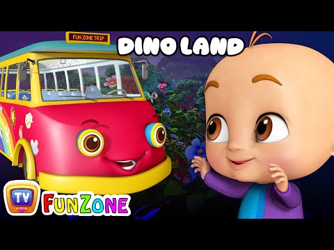 Wheels On the Bus - Dino Land - Dinosaur Rhymes for Babies | ChuChuTV 3D Nursery Rhymes & Kids Songs