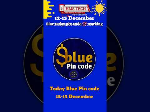 Blue today 12-13 December pin code | blue pin code today | #blue #bluecode #todaypincode #shorts