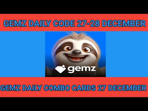 27-28 December Gemz daily code & combo cards|gemz combo cards 27 December |Gemz daily code 27-28 Dec