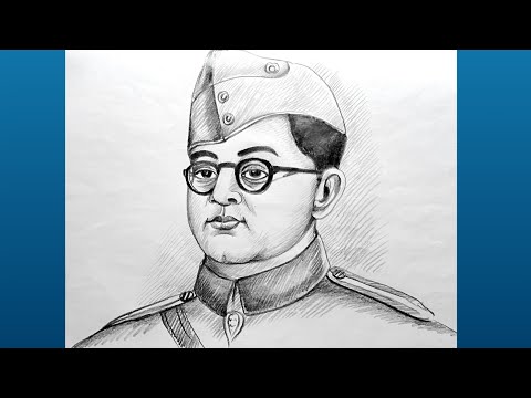 Netaji subhash chandra bose portrait drawing/Subhash chandra bose face pencil shading drawing