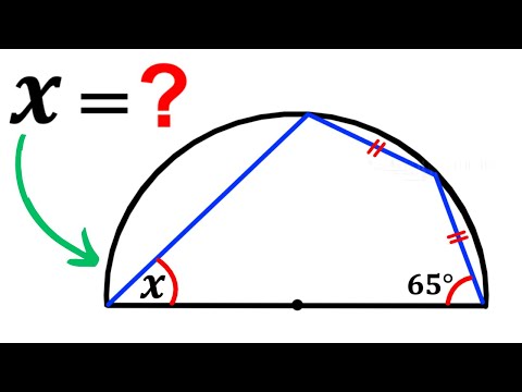 Can you find the angle X? | (Semicircle) | #math #maths | #geometry