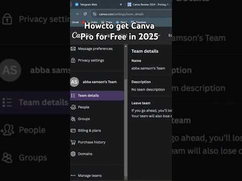 How to get Canva Pro for Free in 2025 #learndigitalskills #canva