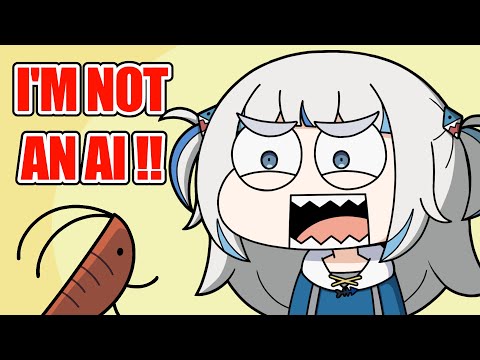 Gura tried to prove she is not an AI...【Hololive Animation｜Eng sub】