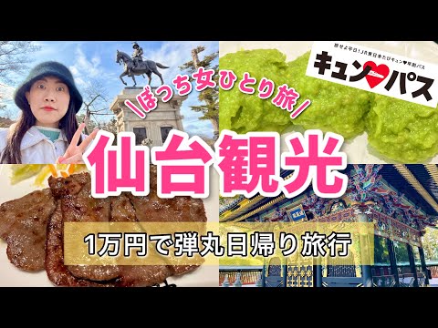 【女ひとり旅】キュンパス1万円で仙台日帰り旅行・観光【新幹線1日1万円で乗り放題たびキュン早割りパス】