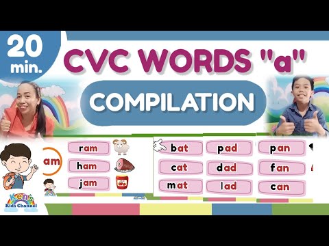 Compilation | CVC Words a | at, am, an, and ad   Word Families | Reading Phonics for Kids