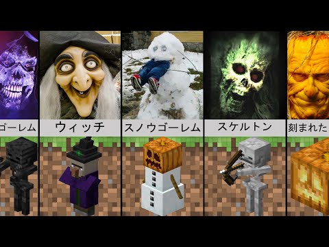 不気味な画像としてのMinecraftモブ「比較」