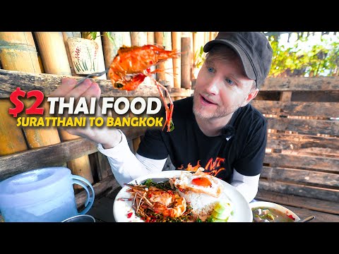 EXTREME Thai Food Tour on a MOTORBIKE / From Surat Thani to Bangkok / Thailand Road Trip