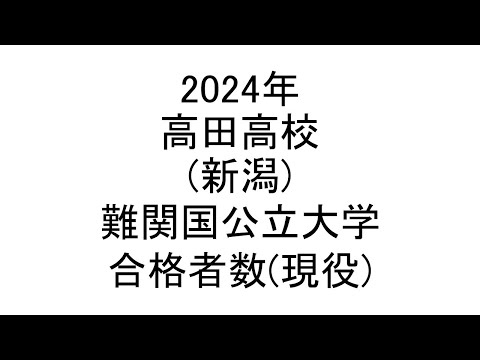 高田高校(新潟) 2024年難関国公立大学合格者数(現役)