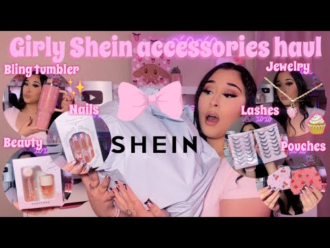 GIRLY SHEIN ACCESSORIES HAUL 2024 | all things beauty and pink (nails, jewelry, clothing & more!!)