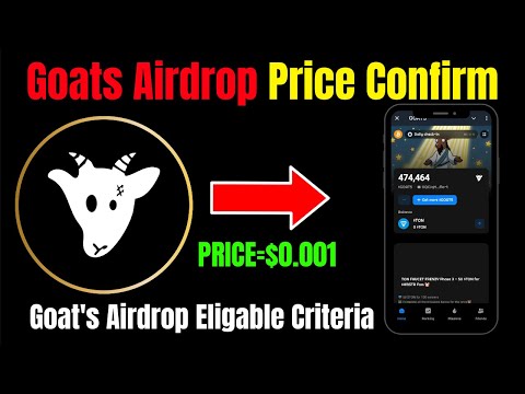 Goats Airdrop Price Confirm| Listing Date & New Update | Goat's Airdrop Eligable Criteria |