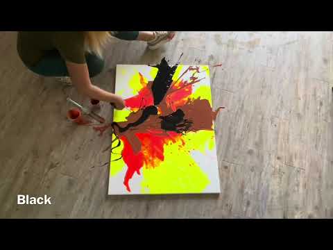 Easy Abstract Painting on a Large Canvas using mixed media #abstractpainting #painting #abstract