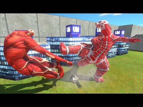 Angry Godzilla Titan save Godzilla Heisei from Real Colossal Titan + Kaiju