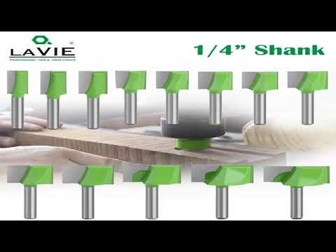 LAVIE 1/4 Shank Cleaning Bottom Bit Straight Router Bit Set Clean Milling Cutter Woodworki