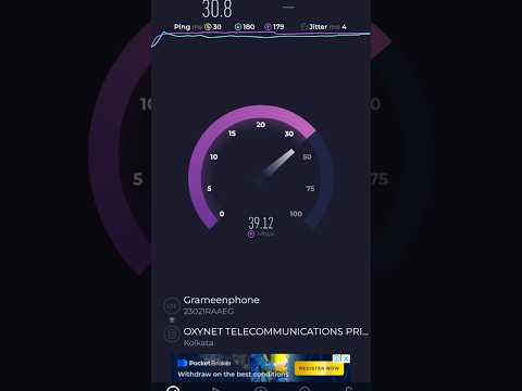 #Grameenphone 4G internet Speed Test Okla India Server