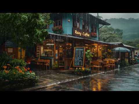 Unwind to the Soothing Sounds of Light Rainfall in a Tranquil, Quiet Neighborhood | Rainy Day Coffee