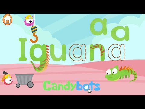 Candybots Alphabet Phonics Part 2 - Spelling Tracing Writing for kids