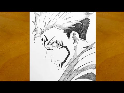 How to Draw Sukuna from Jujutsu Kaisen || Easy Anime Sketch Tutorial || Step-by-Step Guide