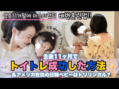 【トイトレ成功!!】11ヶ月でおトイレマスターしたゆるい方法👏🏻海外在住の国際家族は何の言語をどうやって教えるの??🤔