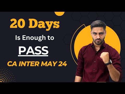 20 Days Enough to PASS CA Inter May 24 Exam ? CA Inter important questions may 2024 exam