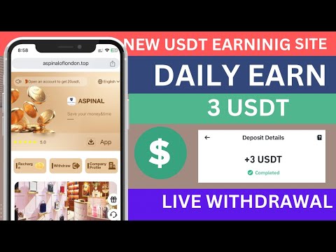 New ASPINAL USDT Mining site 2024 |  best free earning apps | longtime trusted income usdt site