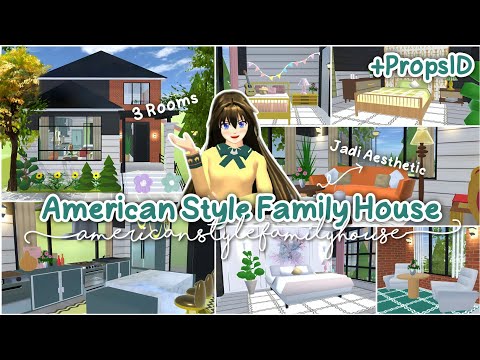 American Style Family House Jadi Aesthetic ✨🌸 : Sakura School Simulator