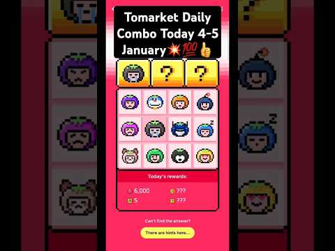 Tomarket Daily Combo Today 4 January | Tomarket Combo Today | Tomarket Today Combo | Tomarket App