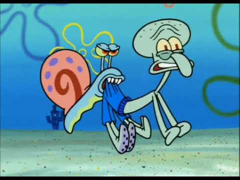 Squidward Gets Bitten by Gary! (SpongeBob SquarePants)