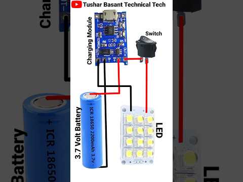 Rechargeable Torch light Connection DIY Project #shorts